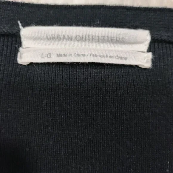 Urban Outfitters Black Cropped Cotton Blend Cardigan L - Picture 9 of 11